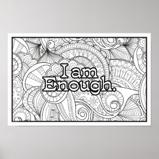 Affirmation Colouring Poster - I Am Enough