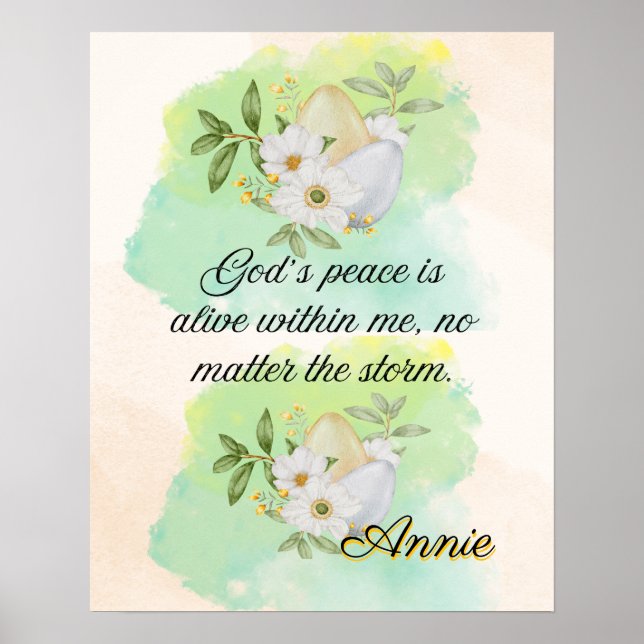 Affirmation Faith: God's Peace Is Alive Within Me Poster (Front)