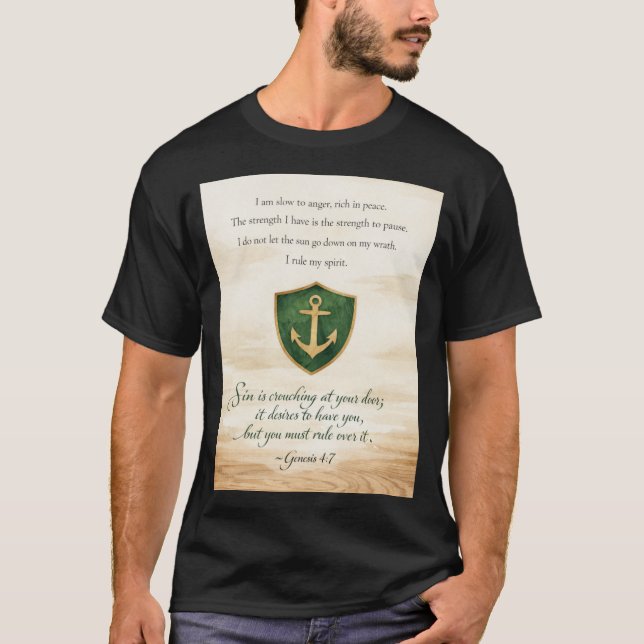 Affirmation for Anger - Calmness Bible Verse T-Shirt (Front)