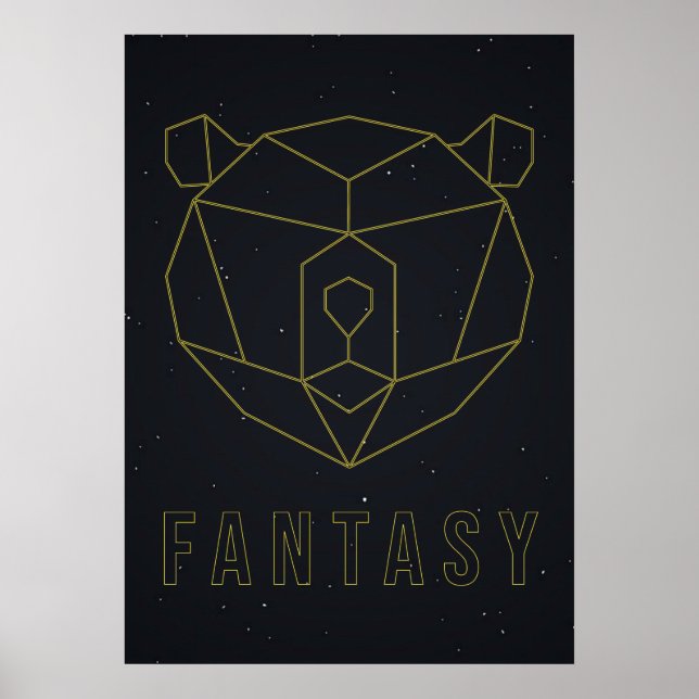 Affirmation poster yellow origami bear fantasy (Front)