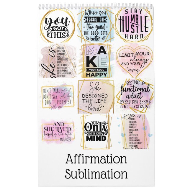 Affirmation Sublimation Calendar (Cover)