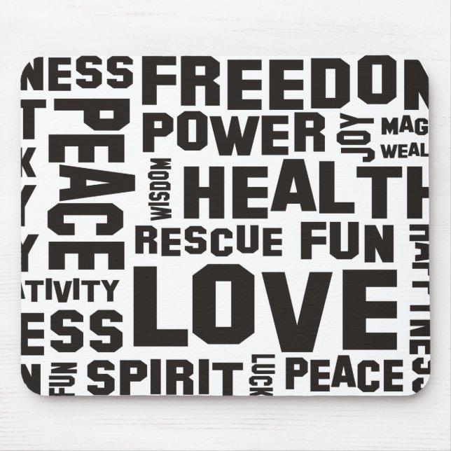 affirmations black - background clear mouse pad (Front)