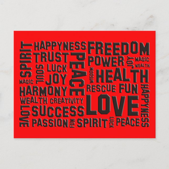 affirmations black | fire red postcard (Front)