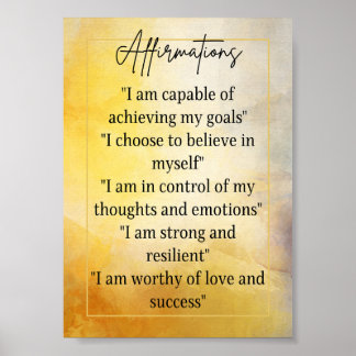 Affirmations for Self Confidence & inspiration  Poster