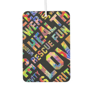 Affirmations of life FLOWER POWER 3 + your colour Car Air Freshener