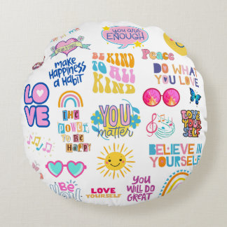 AFFIRMATIONS SELF-LOVE ROUND PILLOW
