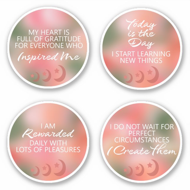 Affirmations Stickers Great for New Moon Ritual 7A (Front)