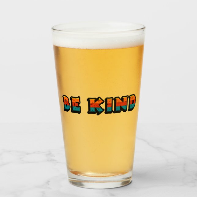 Affirmative Colourful Quote Be Kind  Glass (Front Filled)