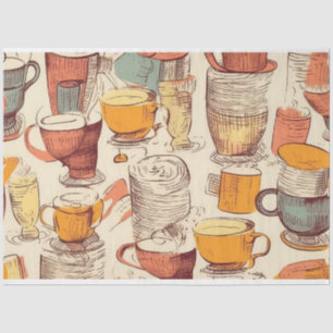 Affogato Coffee ephemera collage pattern Tissue Paper