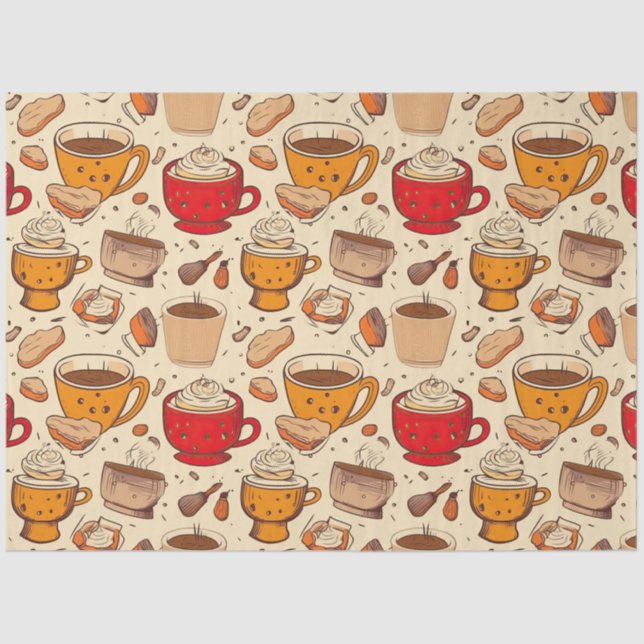 Affogato Coffee No 2 ephemera collage pattern Tissue Paper (Front)