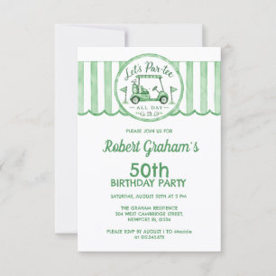 Affordable 50th Birthday Party Golf Theme Invitation