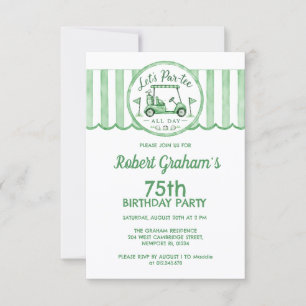 Affordable 75th Birthday Party Golf Theme Invitation