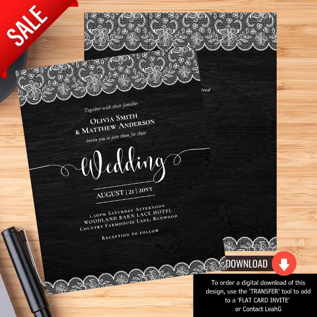 Affordable Black Wood White Lace Elegant Wedding (Creator Uploaded)