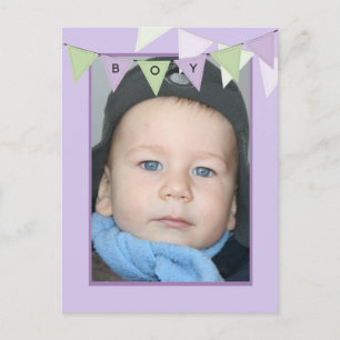 Affordable Bunting Boys Birthday Photo Party Invitation Postcard