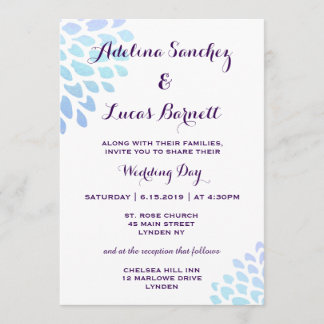 Affordable, Elegant Hydrangea Wedding Invitation