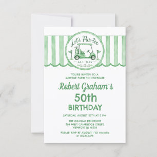 Affordable SURPRISE PARTY 50th Birthday Golf Theme Invitation