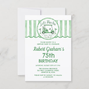 Affordable SURPRISE PARTY 75th Birthday Golf Theme Invitation