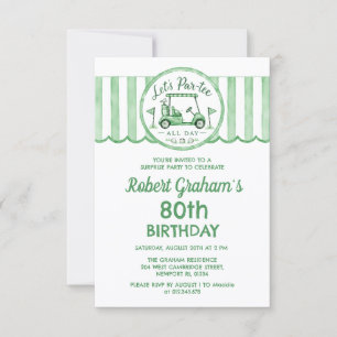 Affordable SURPRISE PARTY 80th Birthday Golf Theme Invitation