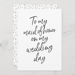Affordable To my maid of honour on my wedding day Invitation