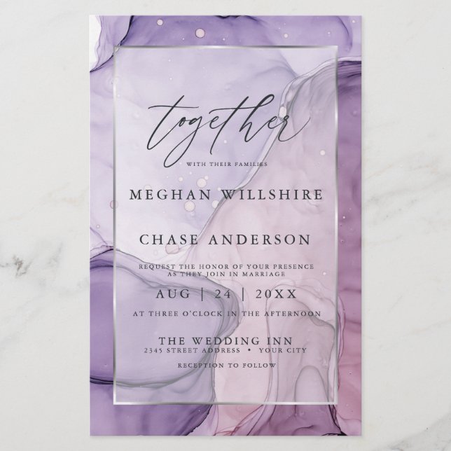 Affordable Wedding Cust6 Lavender Rose Abstract (Front)