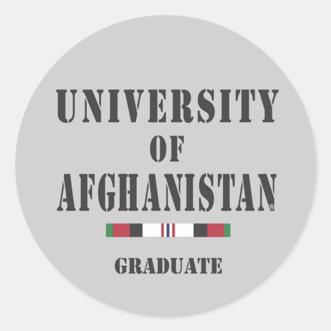 Afgahn veterarn graduate stencil sticker (Front)