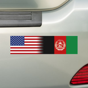Afghan-American Afghanistan Flag US Flag Bumper Sticker