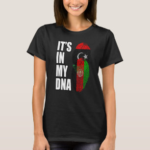 Afghan And Libyan Mix Dna Heritage Flag T-Shirt