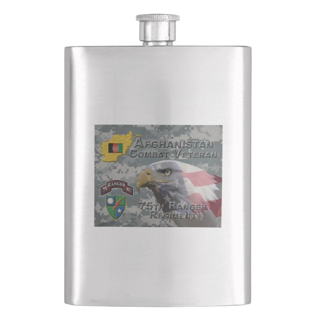 Afghan Combat Veteran 75th Ranger Regiment Hip Flask (Front)