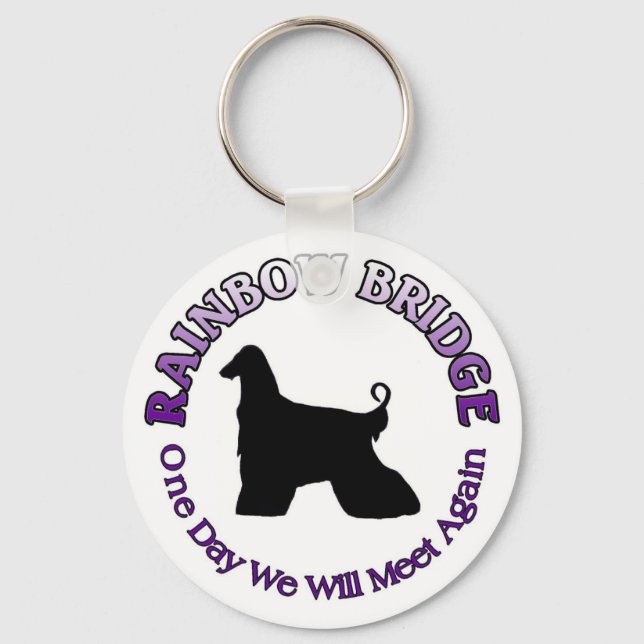 AFGHAN DOG RAINBOW BRIDGE SYMPATHY KEYCHAIN (Front)