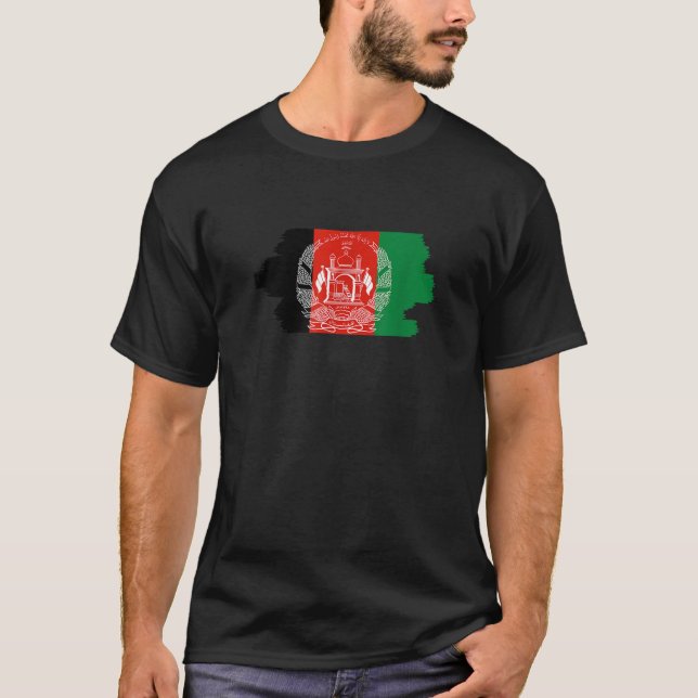 Afghan Flag Afghanistan T Shirt (Front)