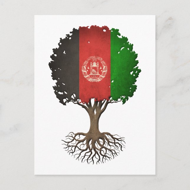 Afghan Flag Tree of Life Customisable Postcard (Front)