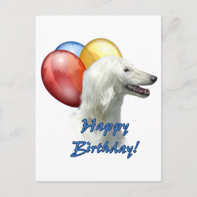 Afghan Happy Birthday Balloon Postcard (Front)