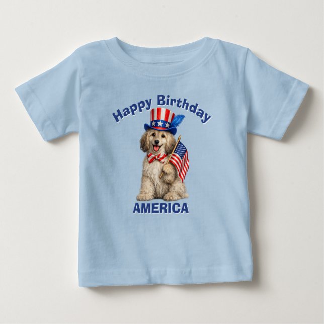 Afghan Hound (2v) Patriotic Kid T-Shirt (Front)