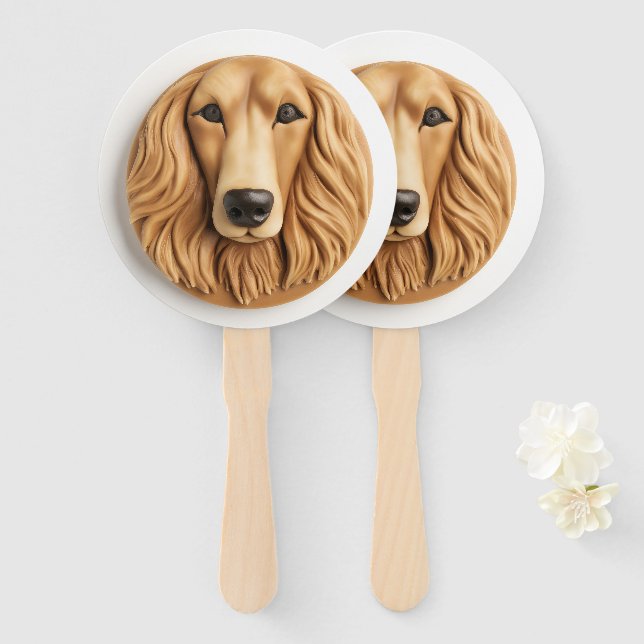 Afghan Hound 3D Inspired Hand Fan (Front and Back)