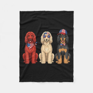 Afghan Hound 4th Of July Aamerican Flag Dog Fleece Blanket
