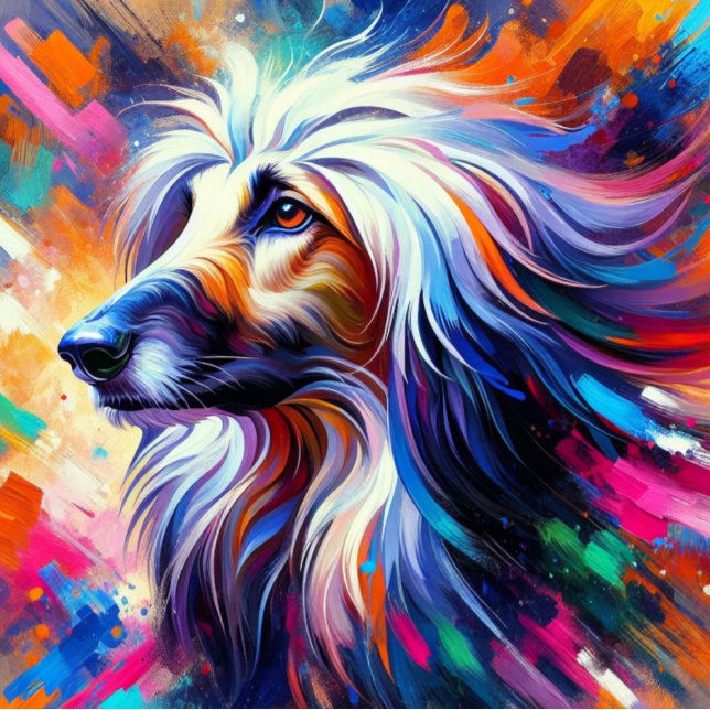 Afghan Hound Acrylic Print | Colourful | Vibrant Jigsaw Puzzle (Creator Uploaded)