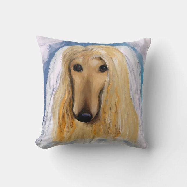 Afghan Hound Angel       Cushion (Front)