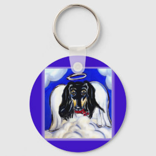 Afghan hound angel key ring