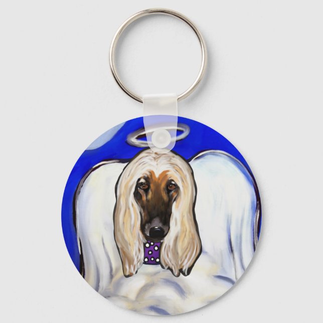 Afghan Hound Angel Key Ring (Front)