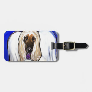 Afghan Hound Angel Luggage Tag