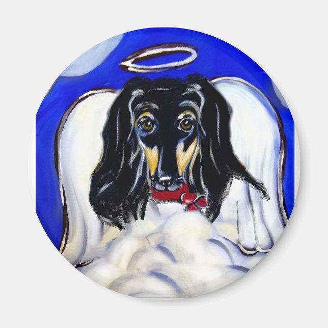 Afghan hound angel magnet (Front)