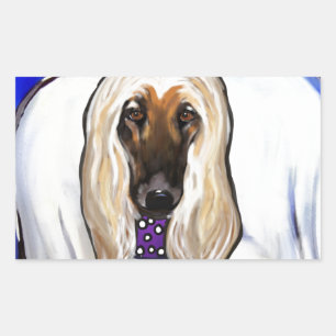 Afghan Hound Angel Rectangular Sticker