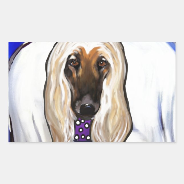 Afghan Hound Angel Rectangular Sticker (Front)