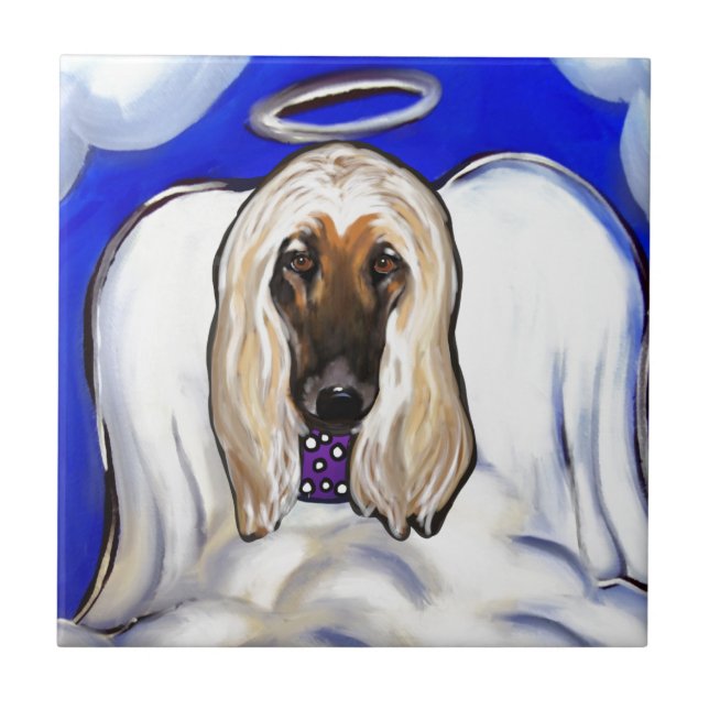 Afghan Hound Angel Tile (Front)