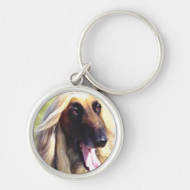 Afghan Hound Art Key Ring (Front)