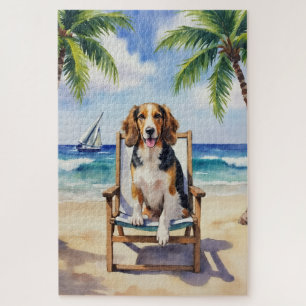 Afghan Hound Beach Scene Jigsaw Puzzle
