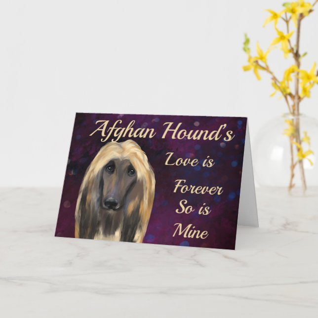 AFGHAN HOUND  CARD (Yellow Flower)