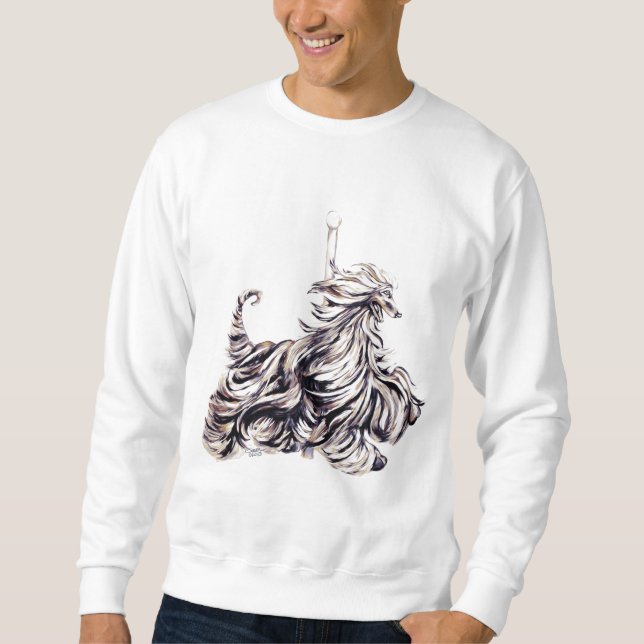 Afghan Hound Carousel Moving Sweatshirt (Front)