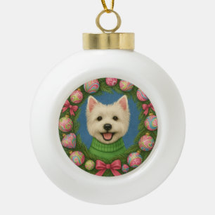 Afghan Hound Ceramic Ball Christmas Ornament