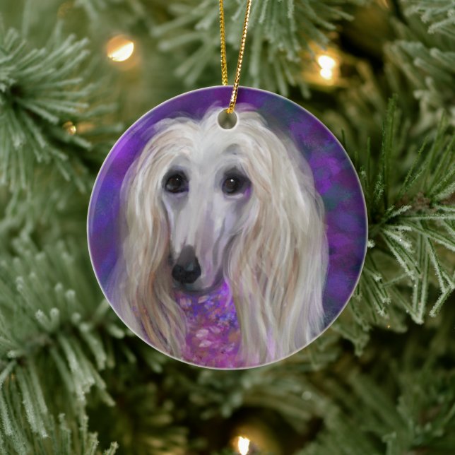  AFGHAN HOUND   CERAMIC TREE DECORATION (Tree)